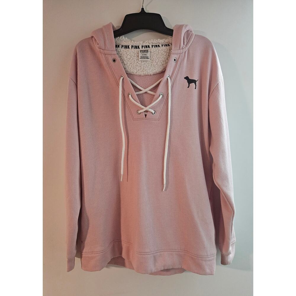 Women's Victoria Secret Sweatshirt W/ Hoodie Size M - Picture 2 of 6
